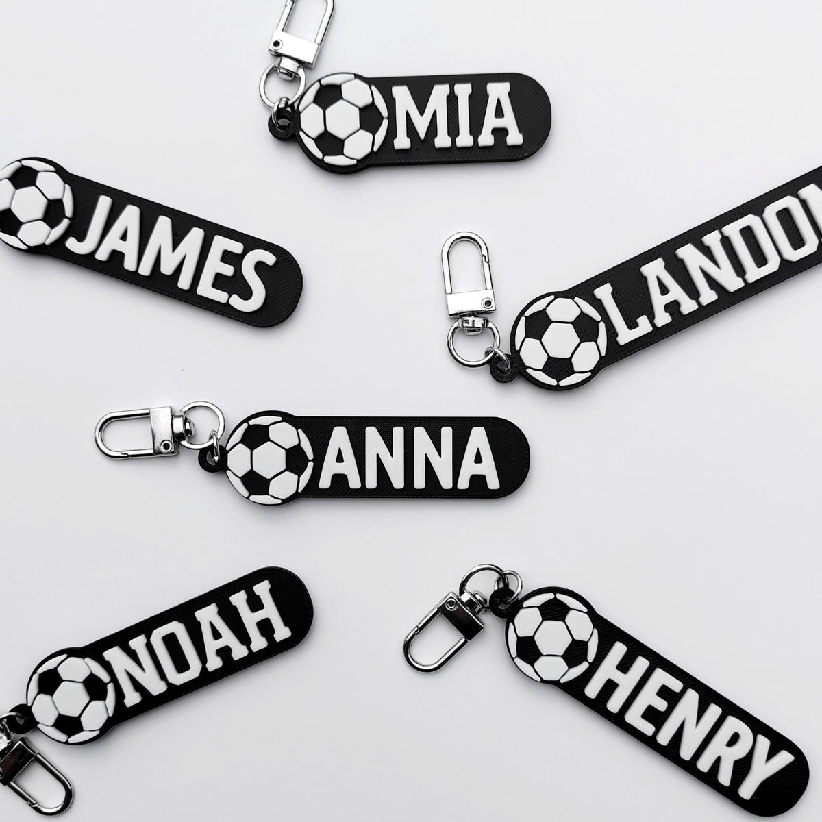 HappyFamilyWorks Personalized 3D Soccer Name Keychain PLA