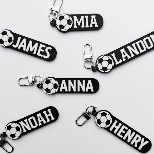 HappyFamilyWorks Personalized 3D Soccer Name Keychain PLA