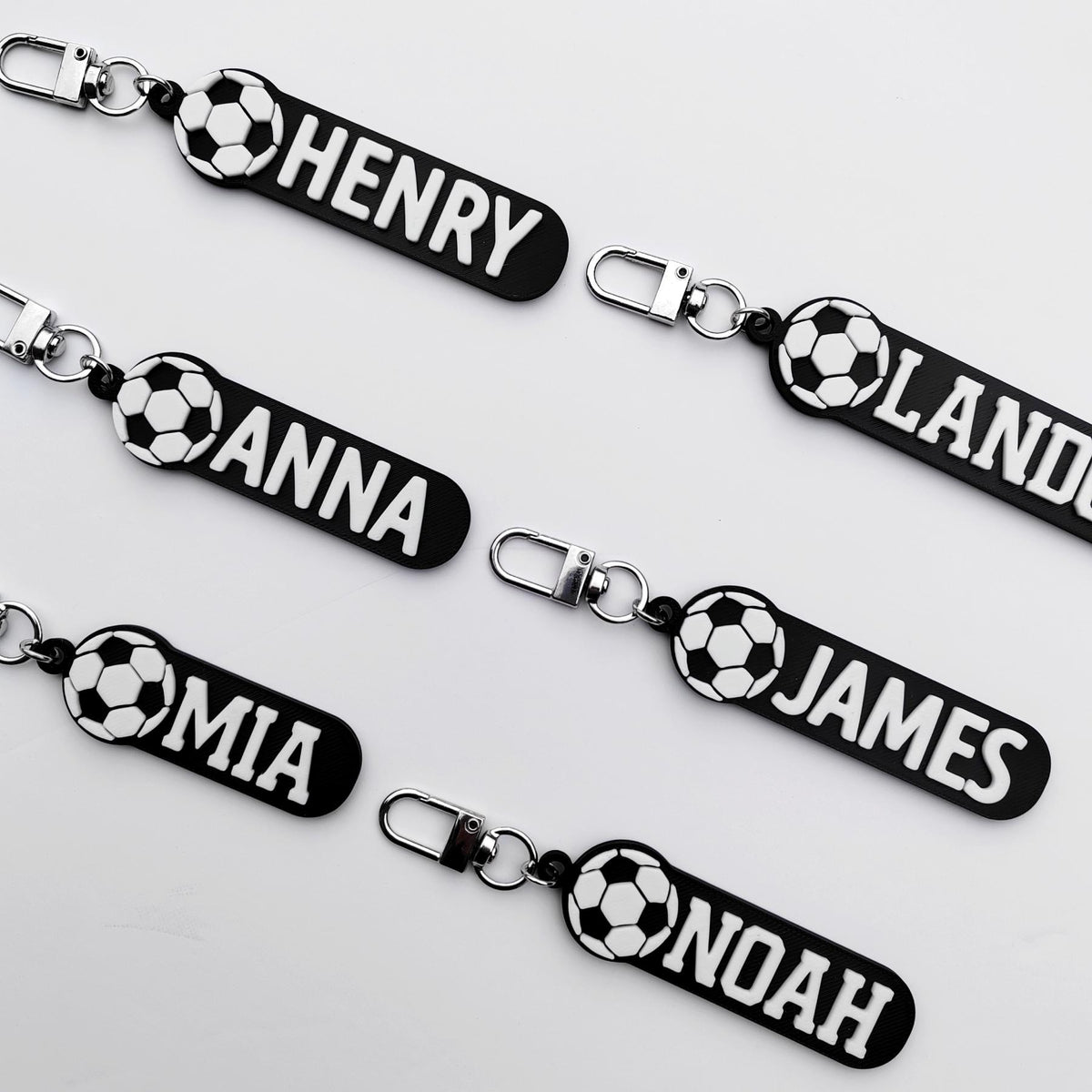 HappyFamilyWorks Personalized 3D Soccer Name Keychain PLA