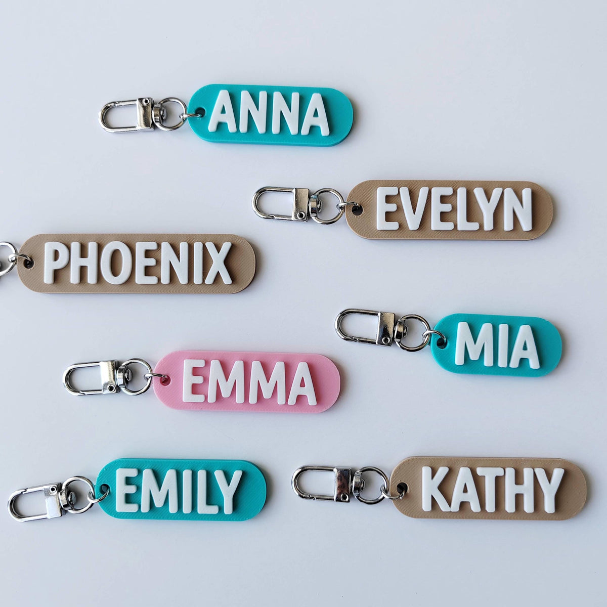 HappyFamilyWorks Personalized 3D Printed Name Keychain PLA