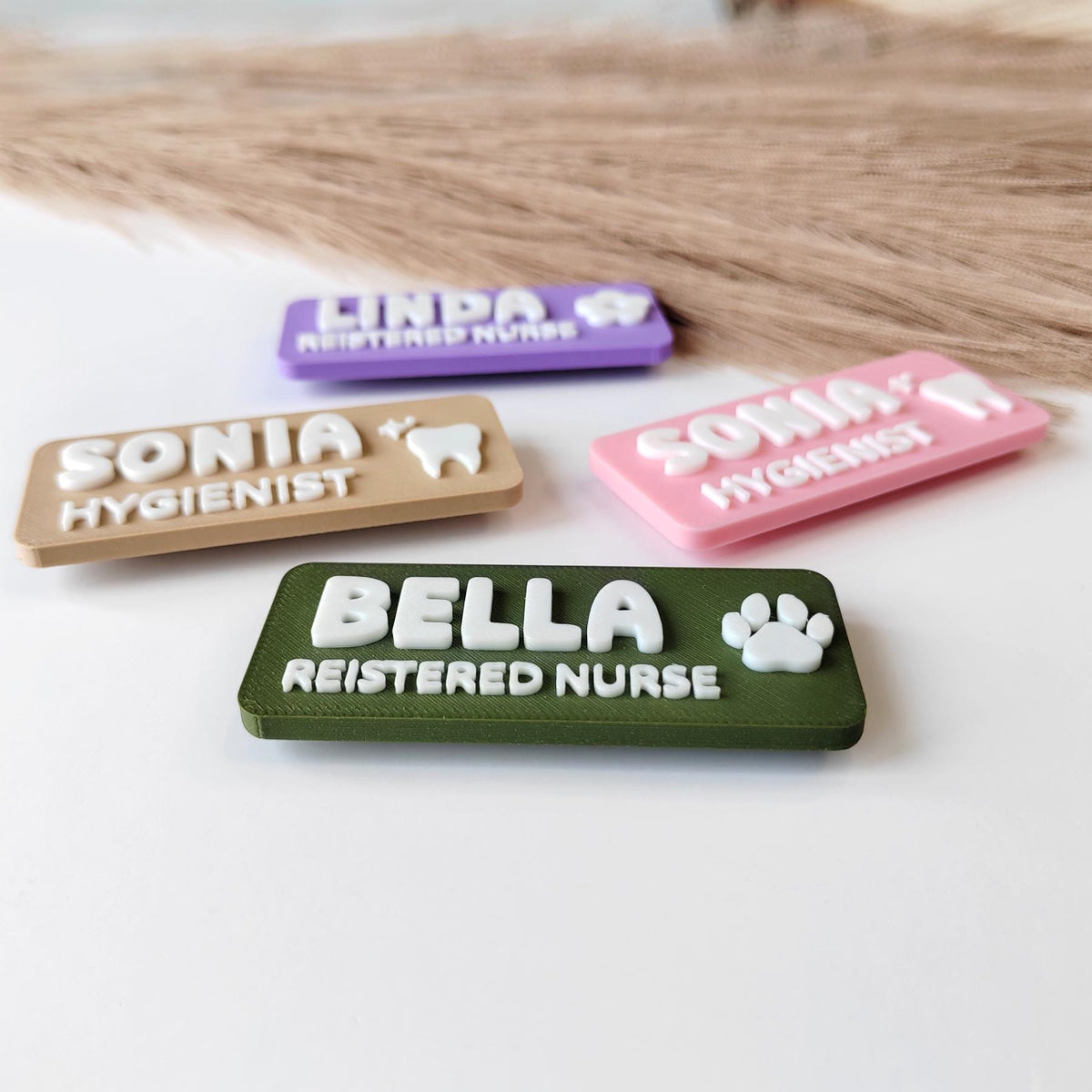 HappyFamilyWorks 3D Printed Custom Magnetic Name Badge Personalized