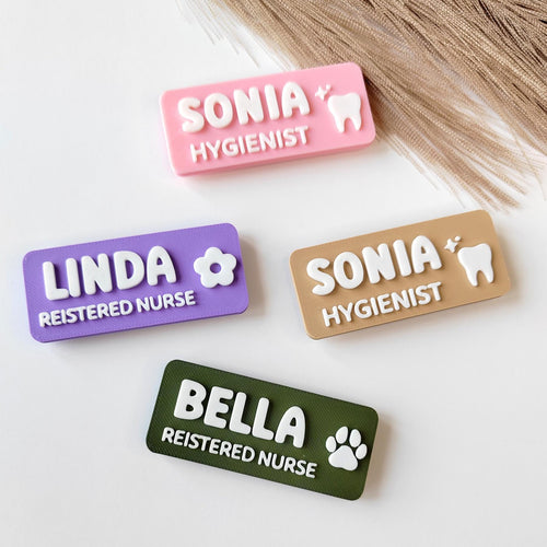 HappyFamilyWorks 3D Printed Custom Magnetic Name Badge Personalized